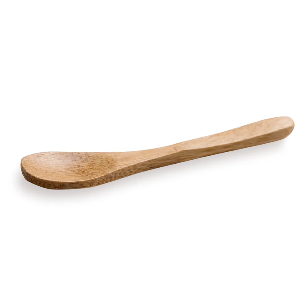 100 Round Natural 3.5" Bamboo Small Plates and 100 Natural Bamboo 3.5" Mini Spoons