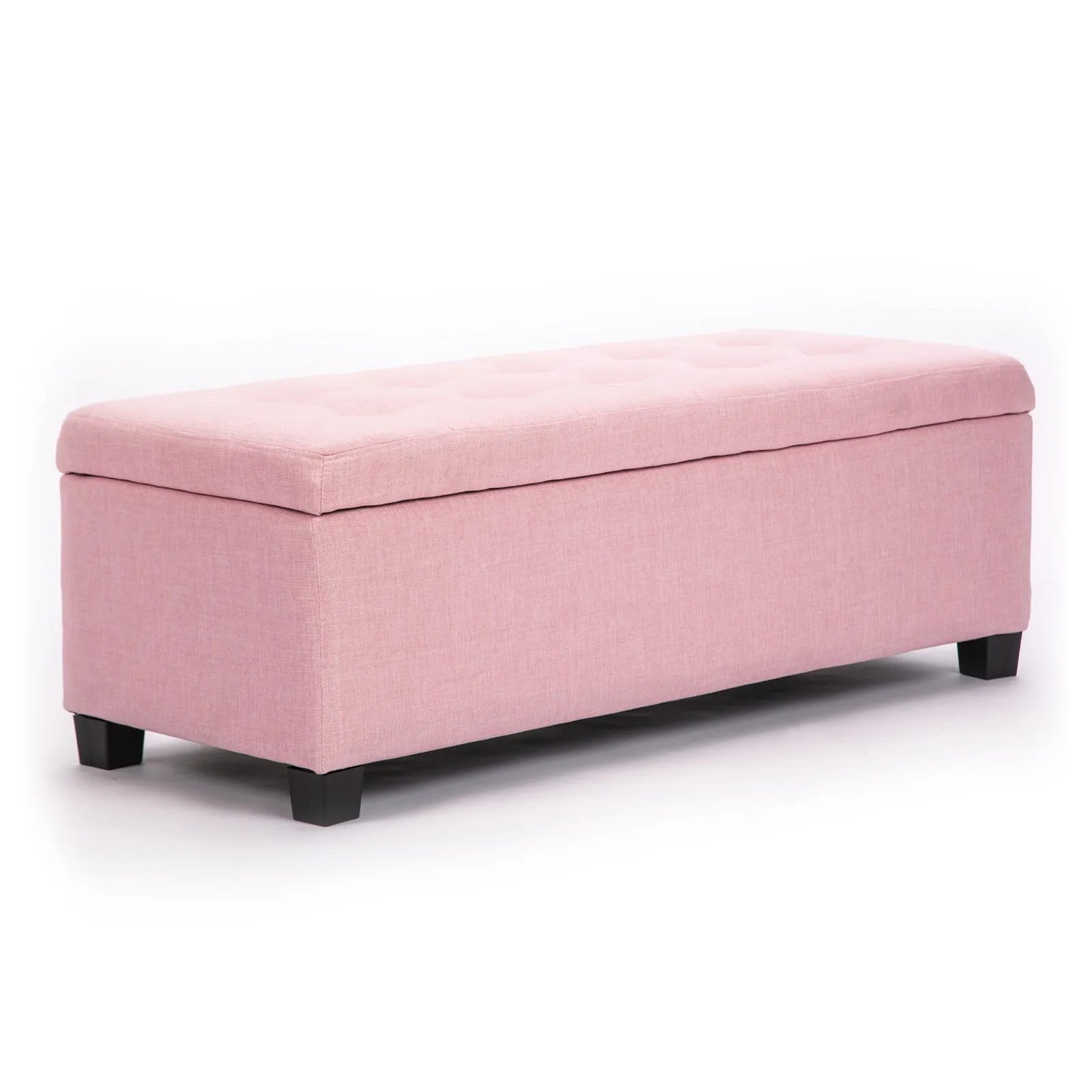 102cm Storage Ottoman Stool Fabric - Pink