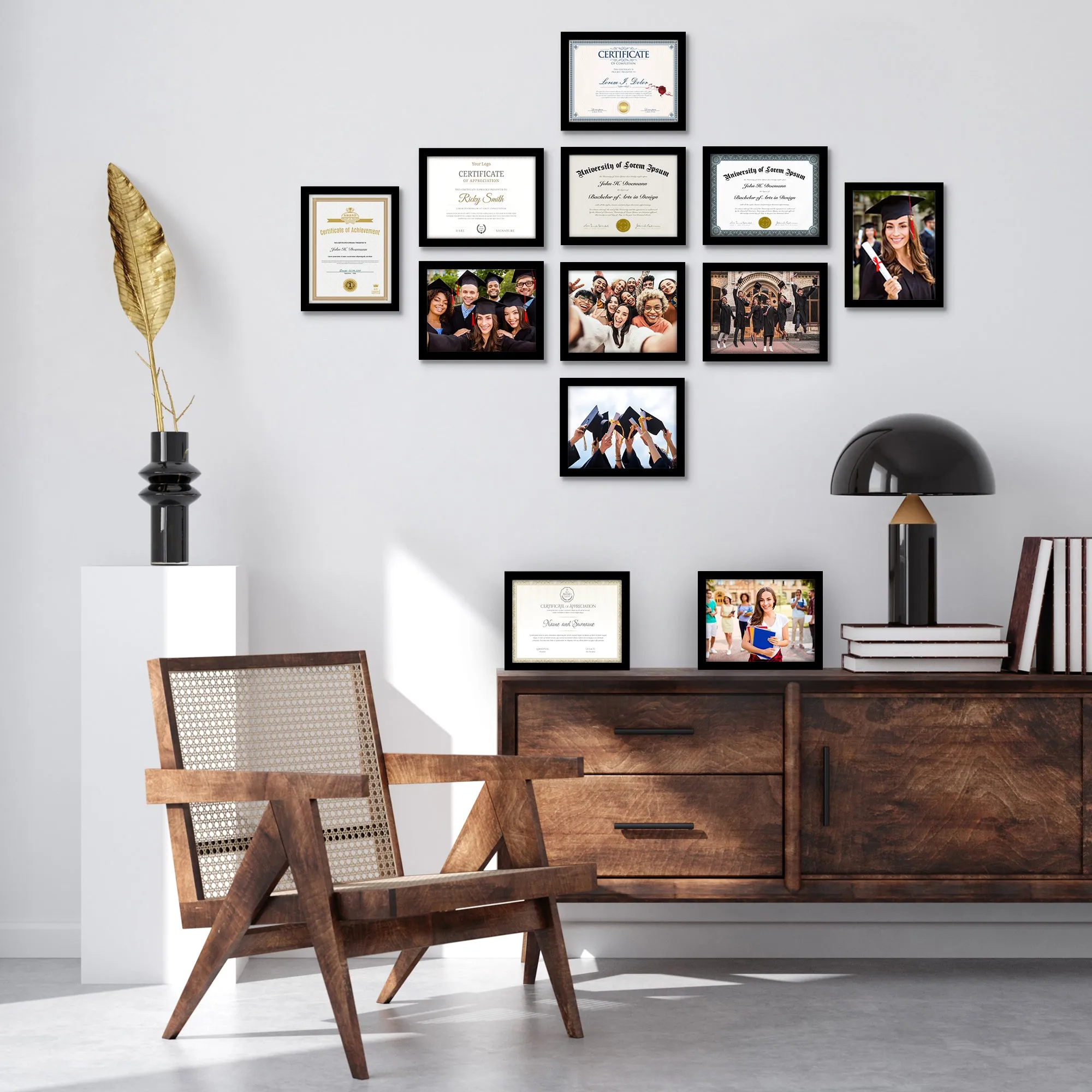 12 Piece - Gallery Wall Picture Frame Set | Black