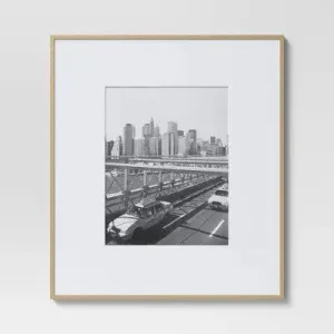 19.4" x 22.4" Matted to 11" x 14" Thin Gallery Oversized Image Frame Brass - Project 62