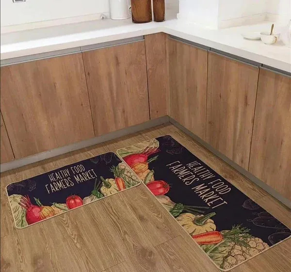 2pcs kitchen mats with rubber super non-slip underside