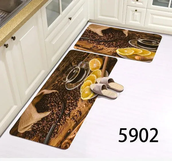 2pcs kitchen mats with rubber super non-slip underside