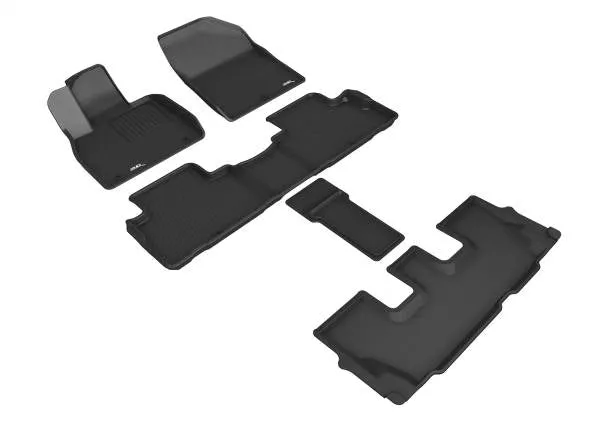 3D MAXpider Floor Mats Hyundai Palisade 7 Seater (20-24) All-Weather Kagu Series - Front / Second / Third Row