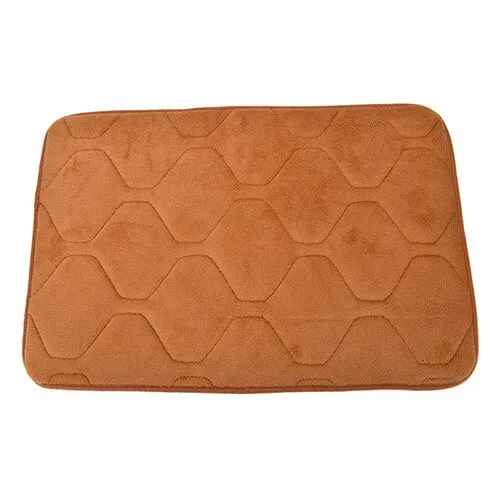 40cmx60cm Absorbent Memory Foam Non-slip Kitchen Floor Mat Square Coral Velvet Shower Bath Mat Rug Sanitary Ware Suite