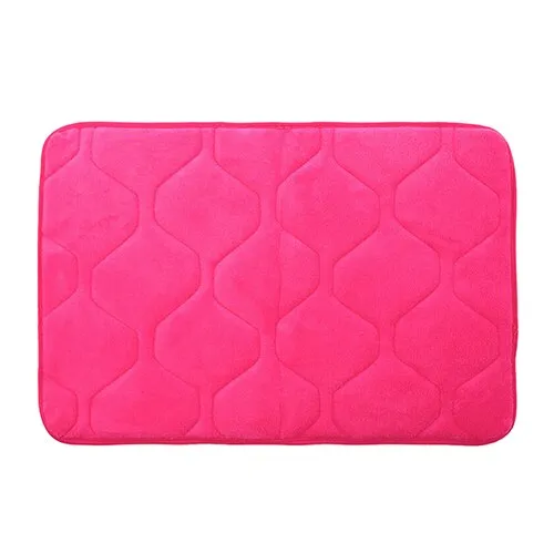 40cmx60cm Absorbent Memory Foam Non-slip Kitchen Floor Mat Square Coral Velvet Shower Bath Mat Rug Sanitary Ware Suite