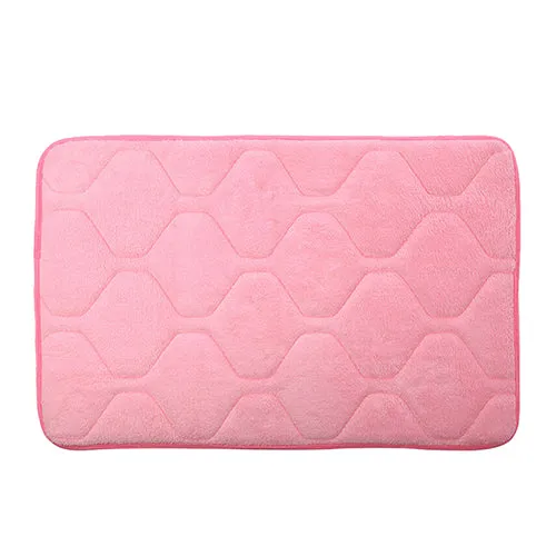 40cmx60cm Absorbent Memory Foam Non-slip Kitchen Floor Mat Square Coral Velvet Shower Bath Mat Rug Sanitary Ware Suite