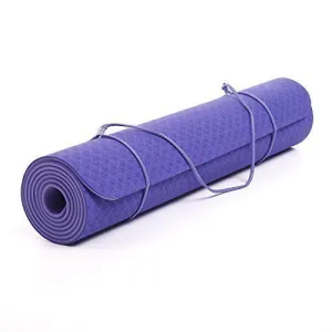 6mm Yoga Mat Non Slip TPE Exercise Mat - Purple