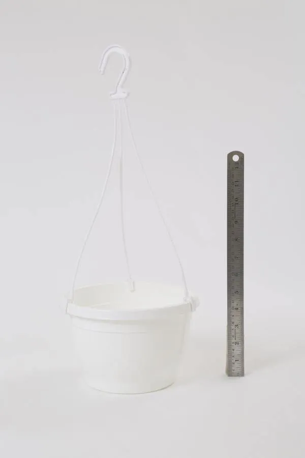 8 Inch Hanging Pot White