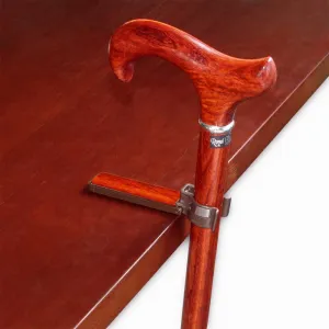 Auto Flip-Up Padauk Wood Cane Holder: Easy Store-Away Design