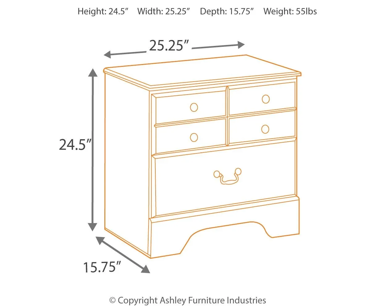 Bittersweet - Light Brown - Two Drawer Night Stand