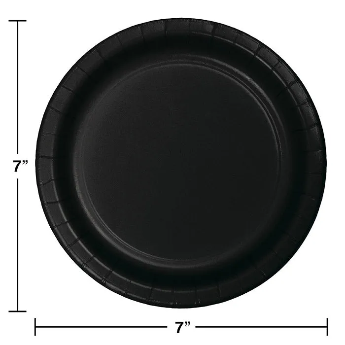 Black Paper Dessert Plates (8/Pkg)