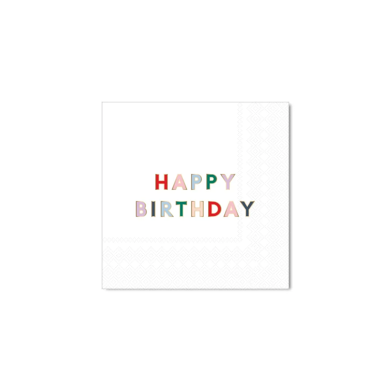 Blanc White Signature Happy Birthday Cocktail Napkins x 20