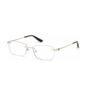 BMW Unisex Rose Gold Rectangular Optical Frame