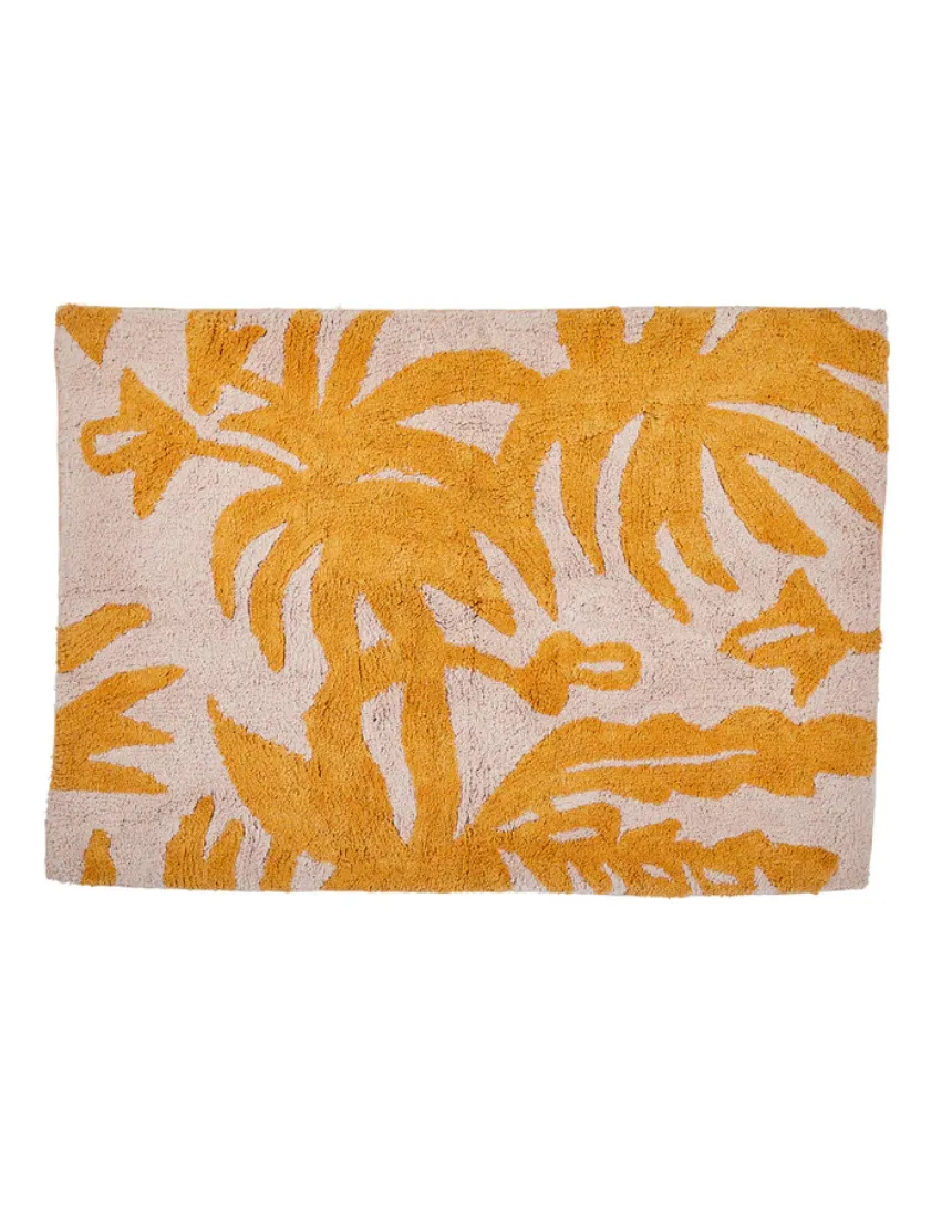 Bonnie and Neil - Leafy Bath Mat Yellow