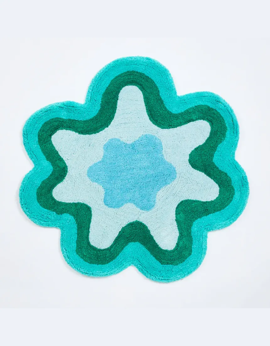 Bonnie and Neil - Wave Bath Mat Green