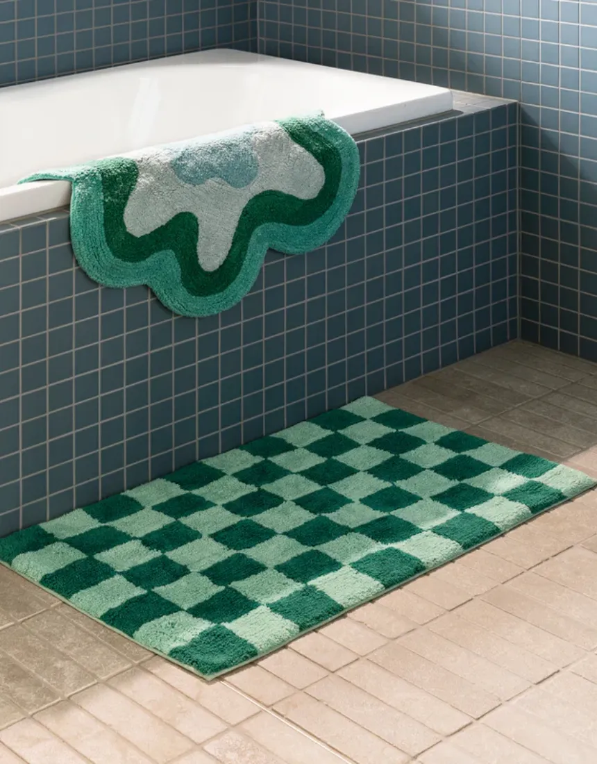 Bonnie and Neil - Wave Bath Mat Green