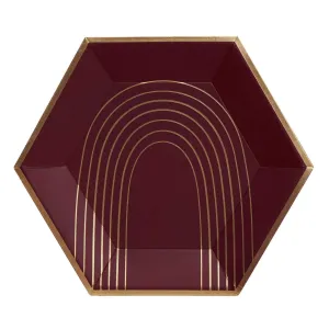 BORDEAUX - MAROON ARCH LARGE PAPER PLATES