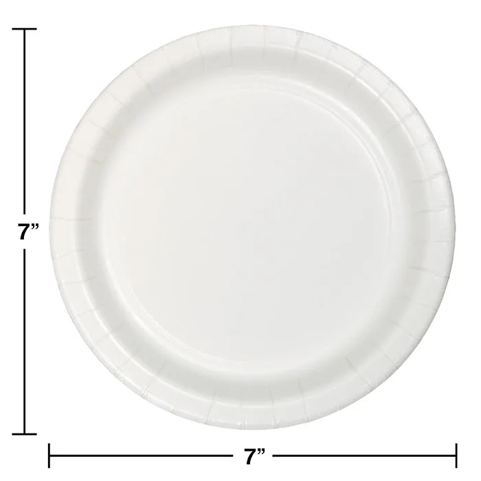 Bulk White Paper Dessert Plates (900 per Case)