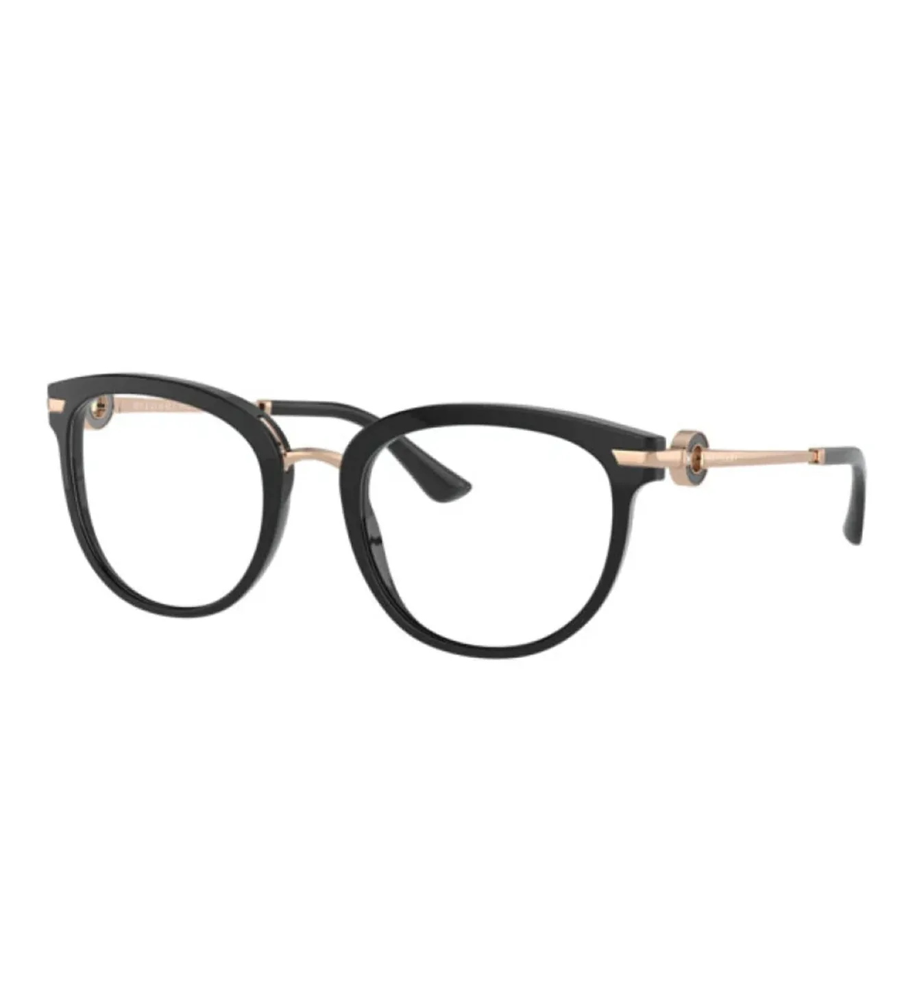 Bvlgari Men Gold Rectangular Optical Frame