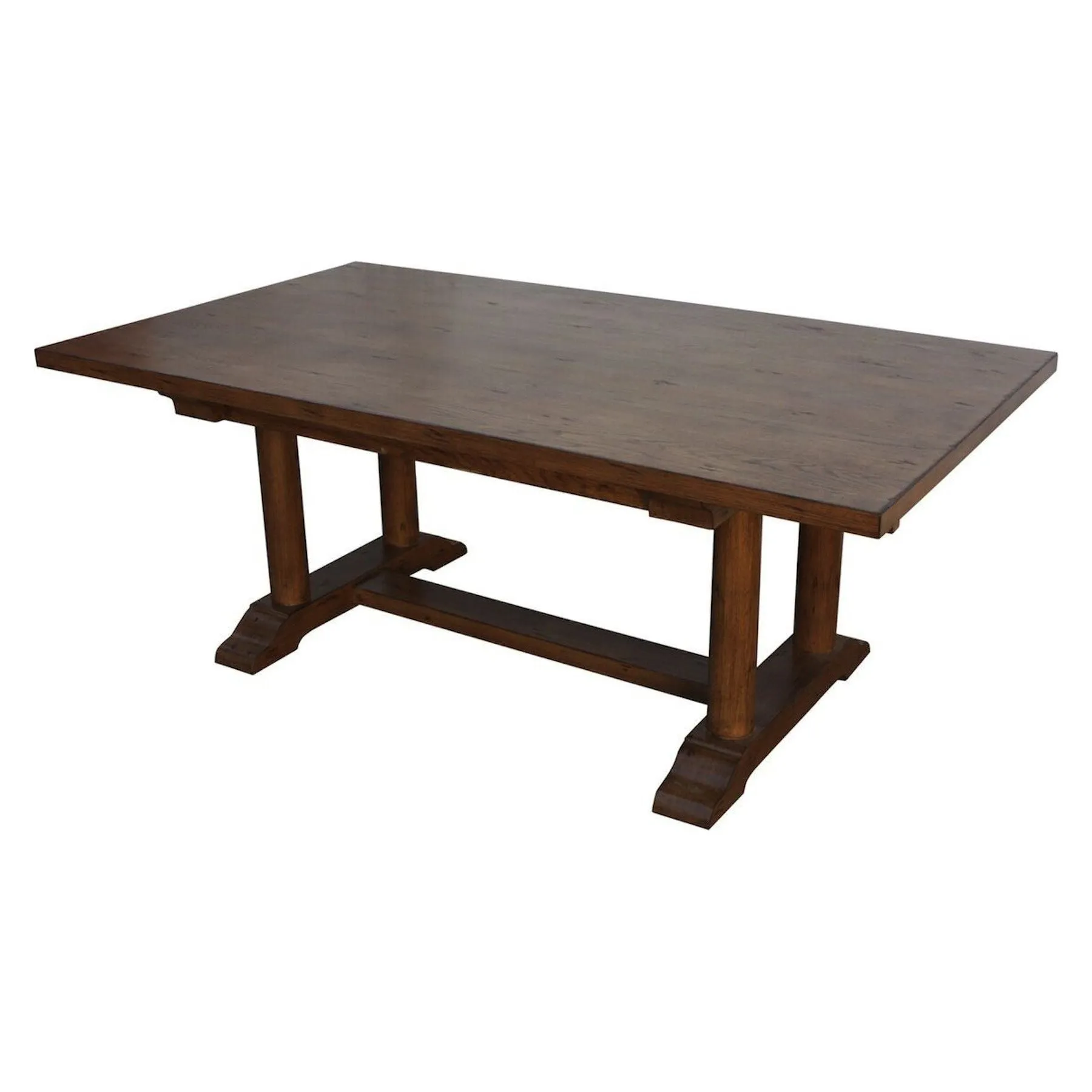 Cambria Rustic Extension Trestle Dining Table Built in Reclaimed Wood