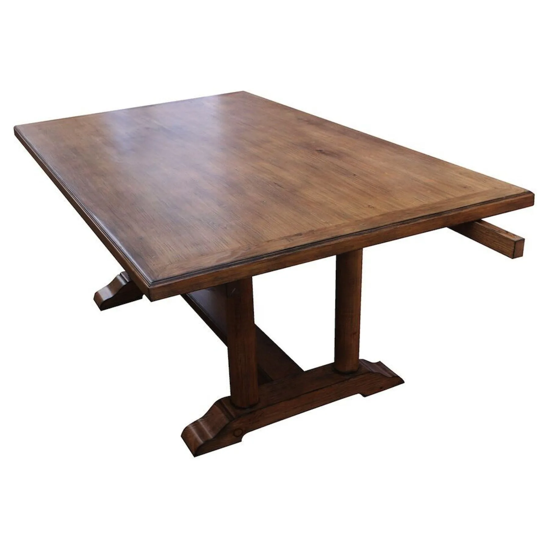 Cambria Rustic Extension Trestle Dining Table Built in Reclaimed Wood