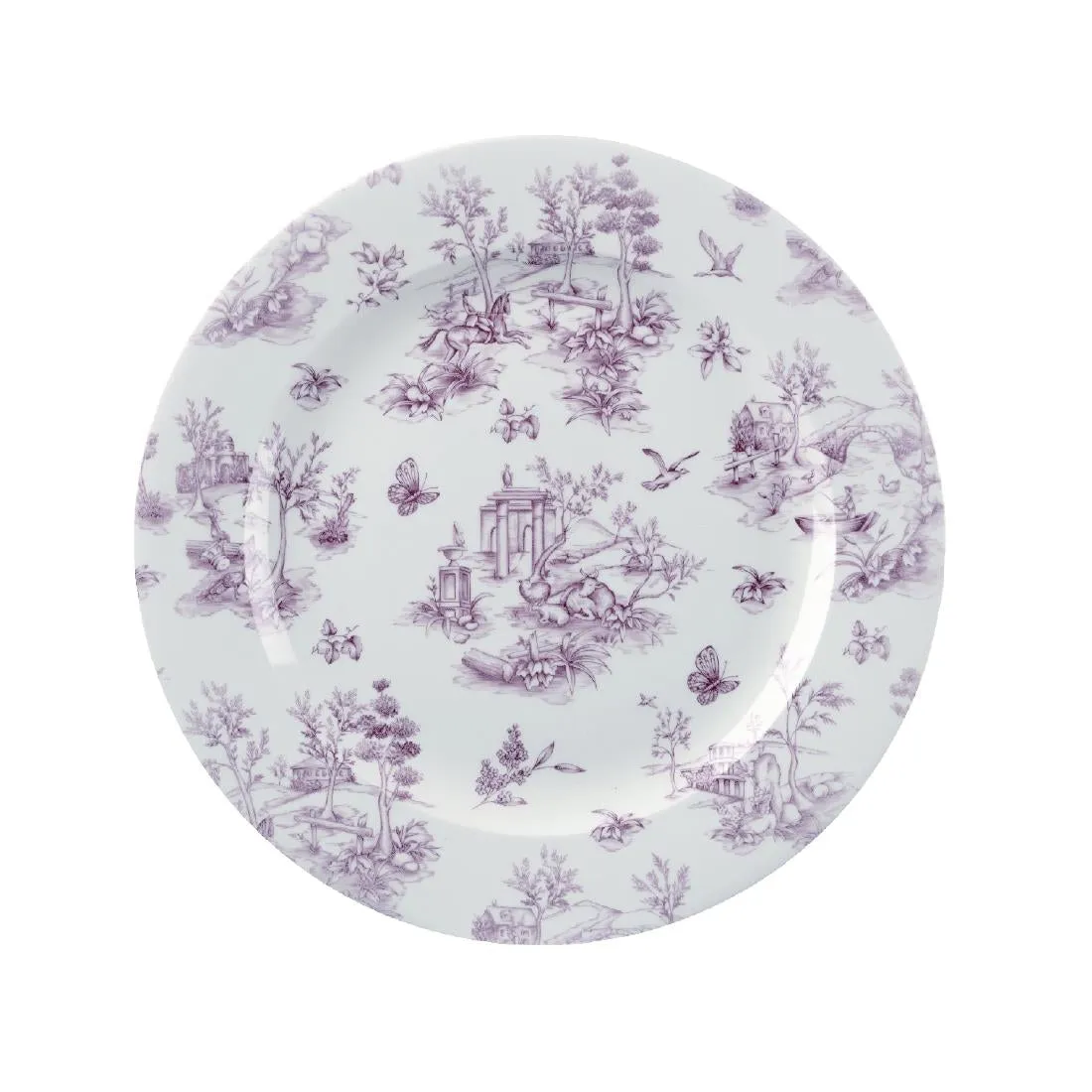 Churchill Vintage Prints Plates Cranberry Toile Print 305mm (Pack of 6) - GF308