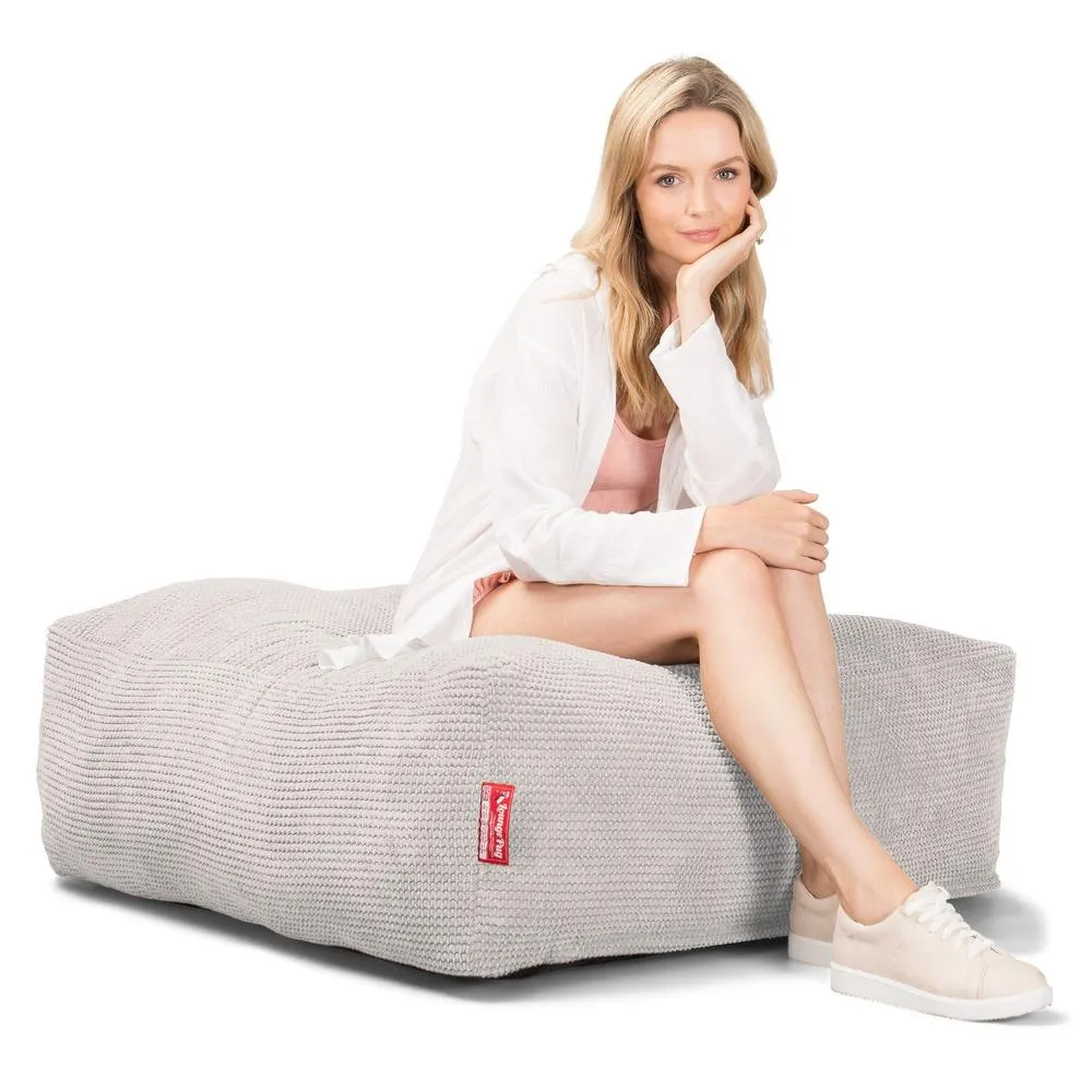 CloudSac 250 Memory Foam Ottoman Pouf - Pom Pom Ivory