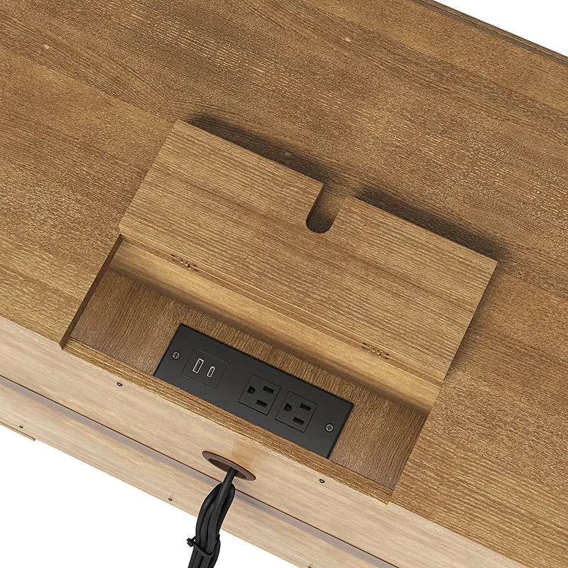 Colombo 3-Drawer Nightstand with Built-In Outlets