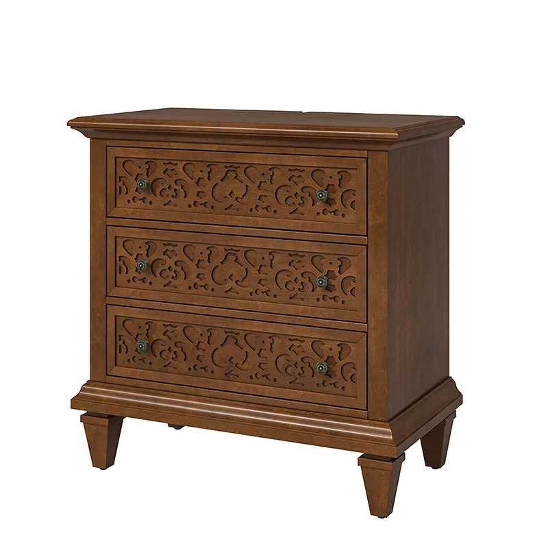 Colombo 3-Drawer Nightstand with Built-In Outlets