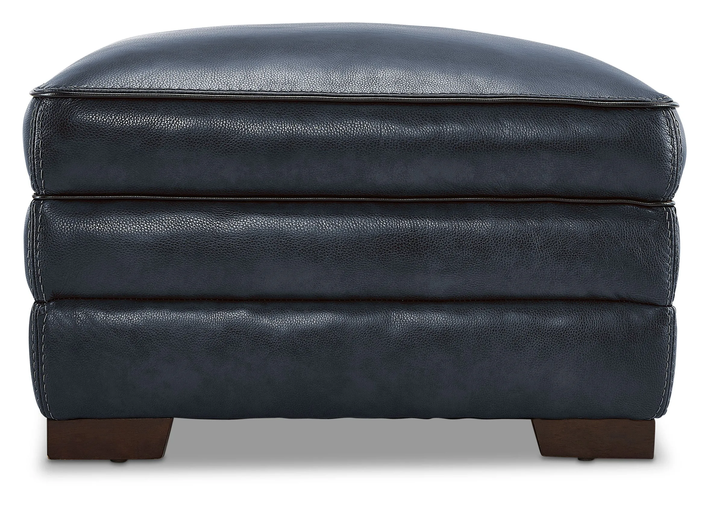 Colton Genuine Leather Ottoman - Cobalt