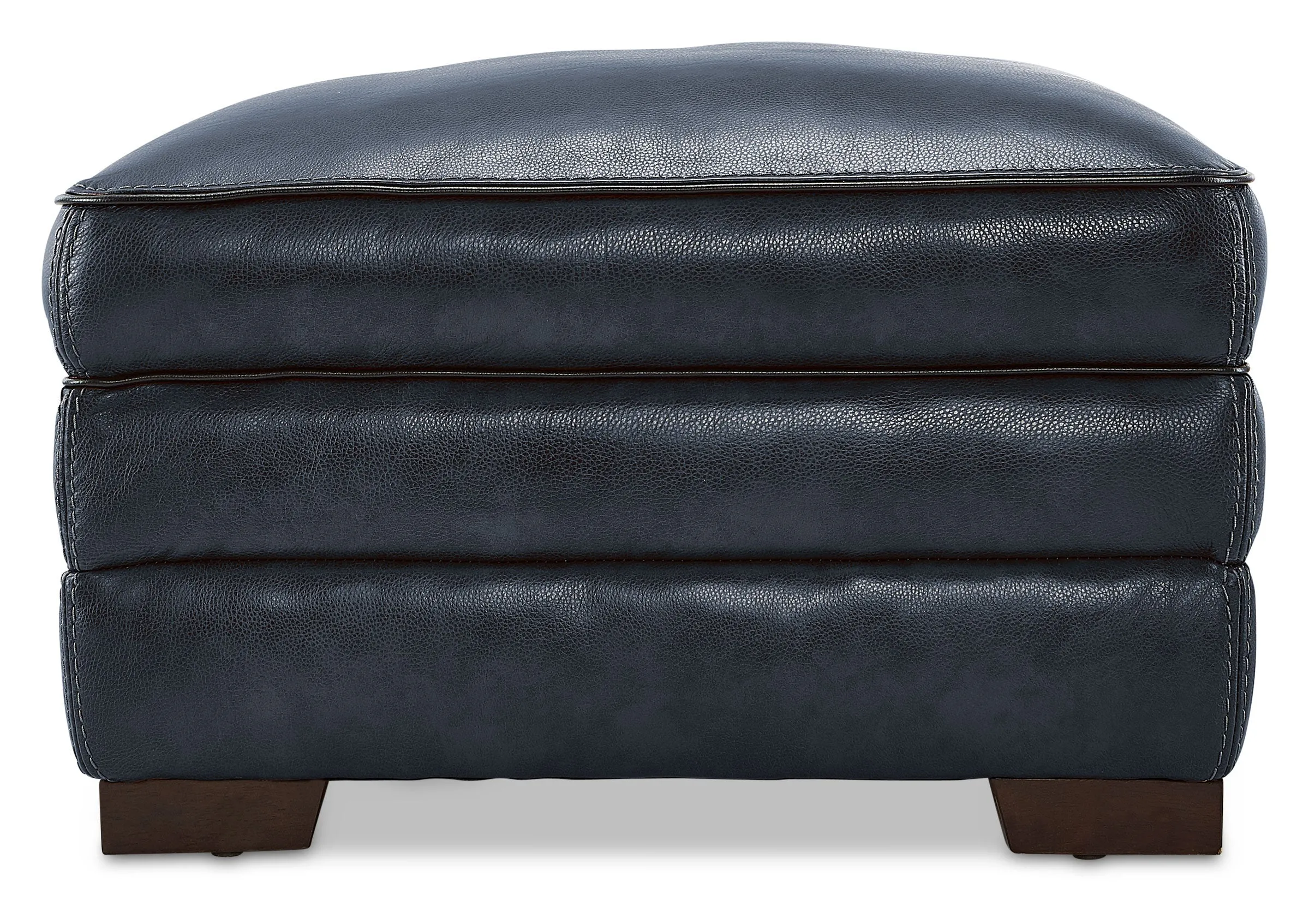 Colton Genuine Leather Ottoman - Cobalt