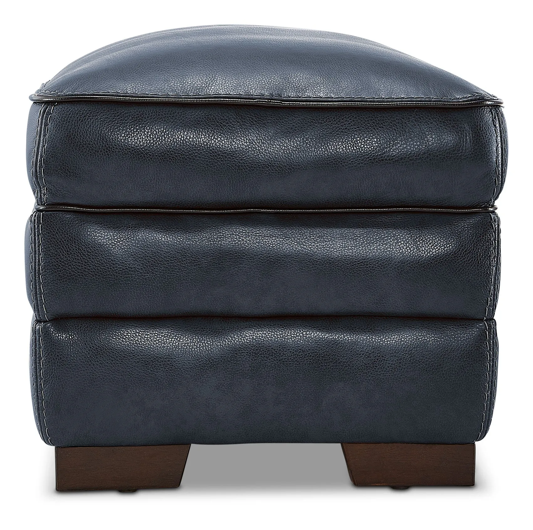 Colton Genuine Leather Ottoman - Cobalt