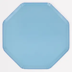 Cornflower Blue Dinner Plates (x 8)