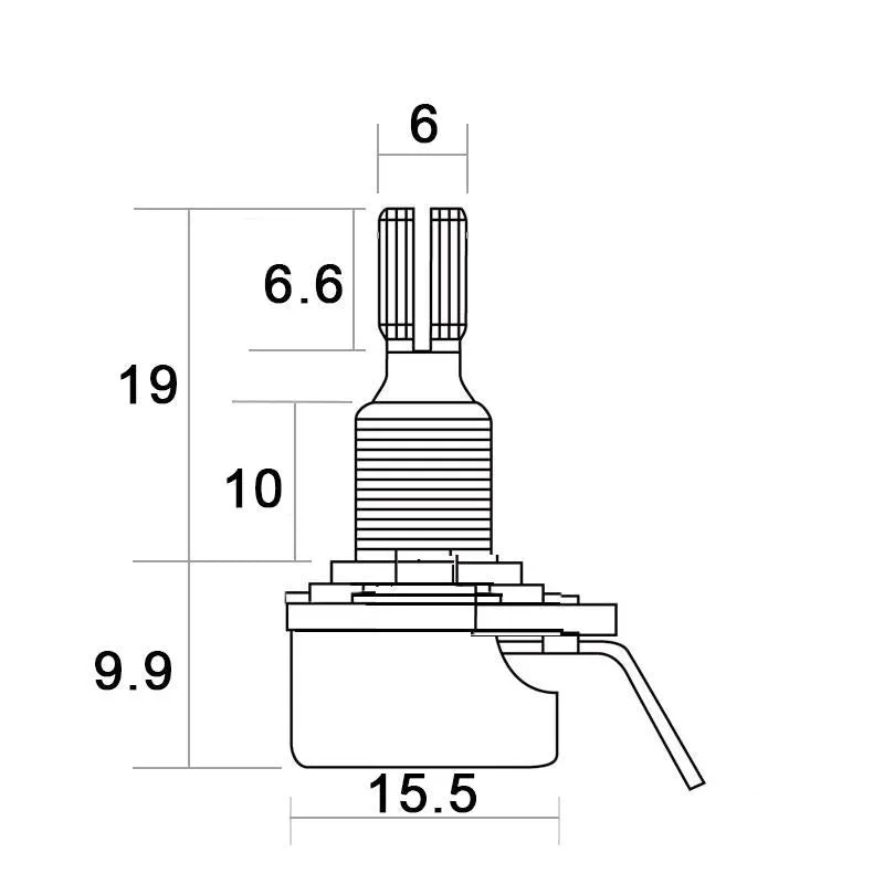 CTS Mini Pot 500K Audio Taper 10mm shaft