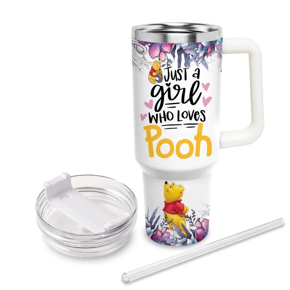 Custom Name Just Pooh Printed Tumbler