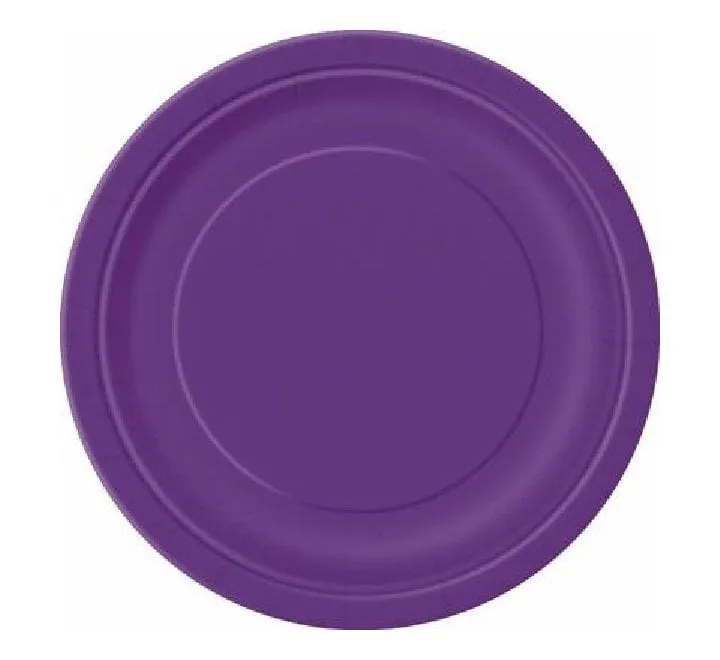 Deep Purple Large Paper Party Plates x 16