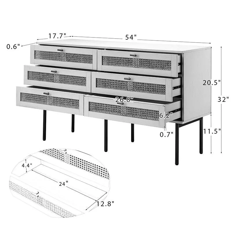 Domisili 6- Drawer 54" Double Dresser