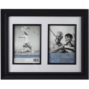 Double Matted Black Collage Picture Frame with 2 5x7 Openings