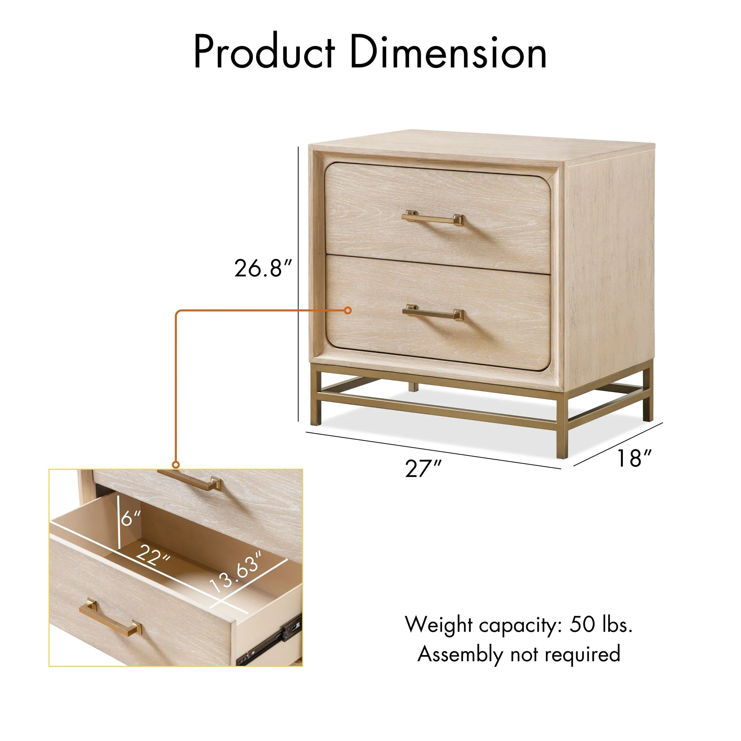 Drayden Transitional Oak Solid Wood 3-Piece Bedroom Set