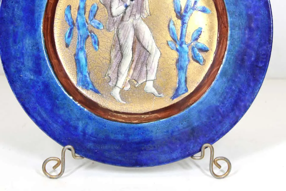 Edith Varian Cockcroft Art Deco Ceramic Charger Plate With Exotic Dancer