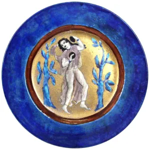 Edith Varian Cockcroft Art Deco Ceramic Charger Plate With Exotic Dancer