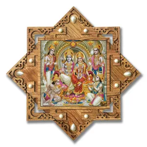 Generic Poster N Frames Hand-Crafted Decorative Style Wooden Frame with Photo of Ram Darbar (16.5X16.5-inch/42x42-cm), Multicolour, Medium