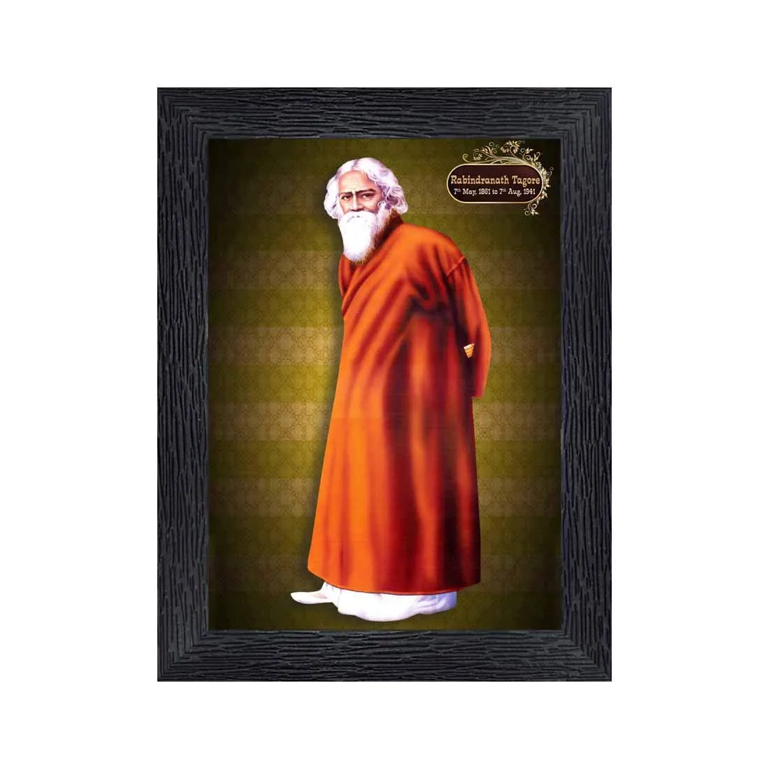 Generic Rabindranath Tagore Wood Photo Frames with Acrylic Sheet (Glass)(photoframe,Multicolour,8x6inch)-19848, Medium (PNF-19848-photoframe-5x7)