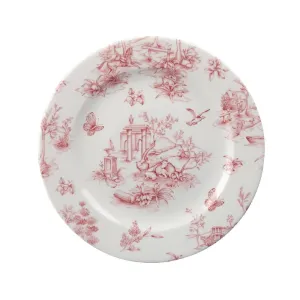 GF612 Churchill Vintage Prints Tea Plates Cranberry Toile Print 210mm (Pack of 6)