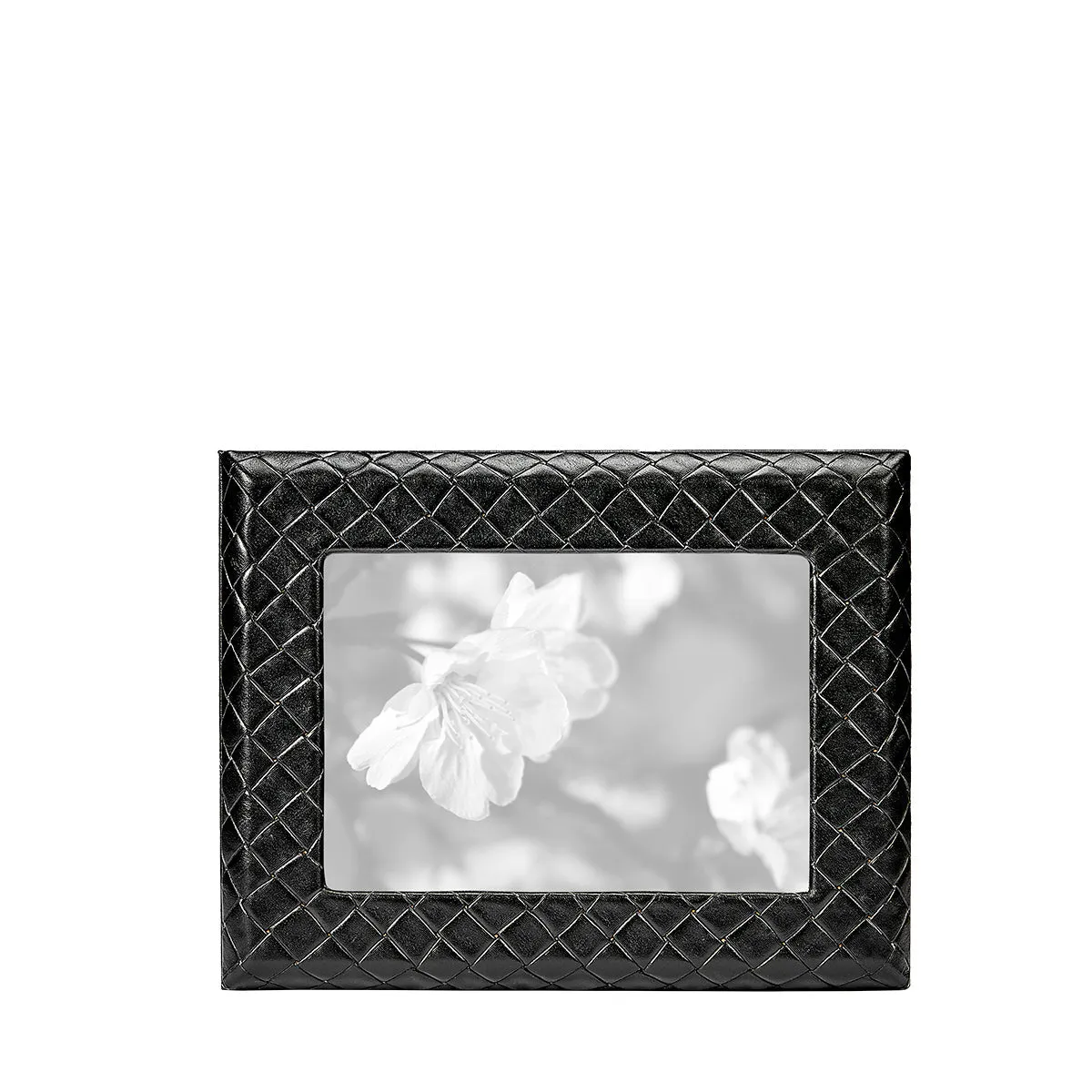 Graphic Image 5" x 7" Woven Frame in Black Woven Leather