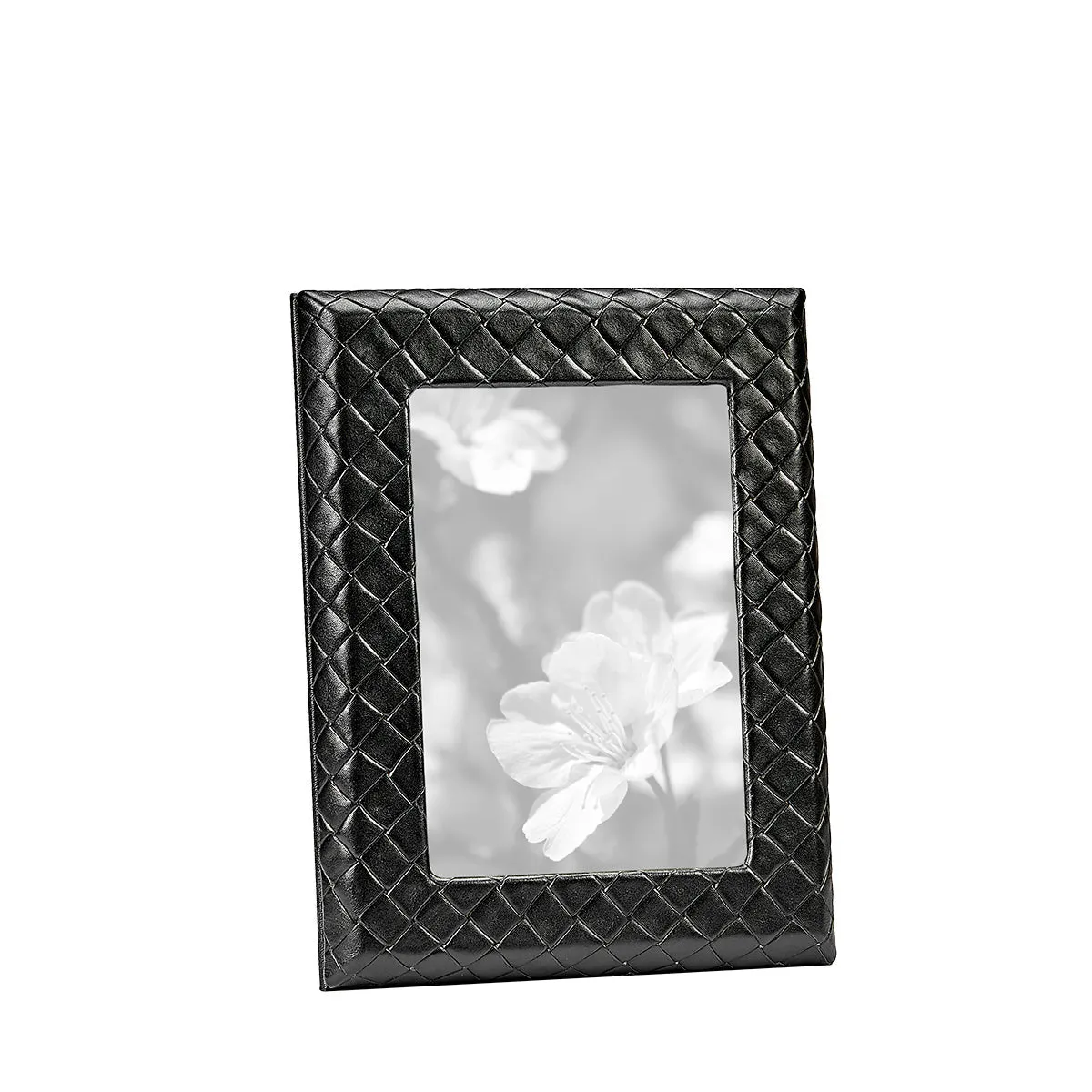 Graphic Image 5" x 7" Woven Frame in Black Woven Leather