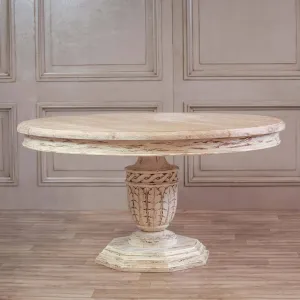 Heavy Distressed 145Cm Round Dining Table