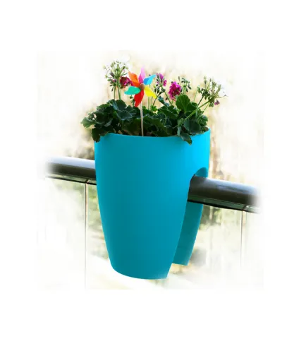 High Quality Plastic Balcony Railing Planter (Turq)