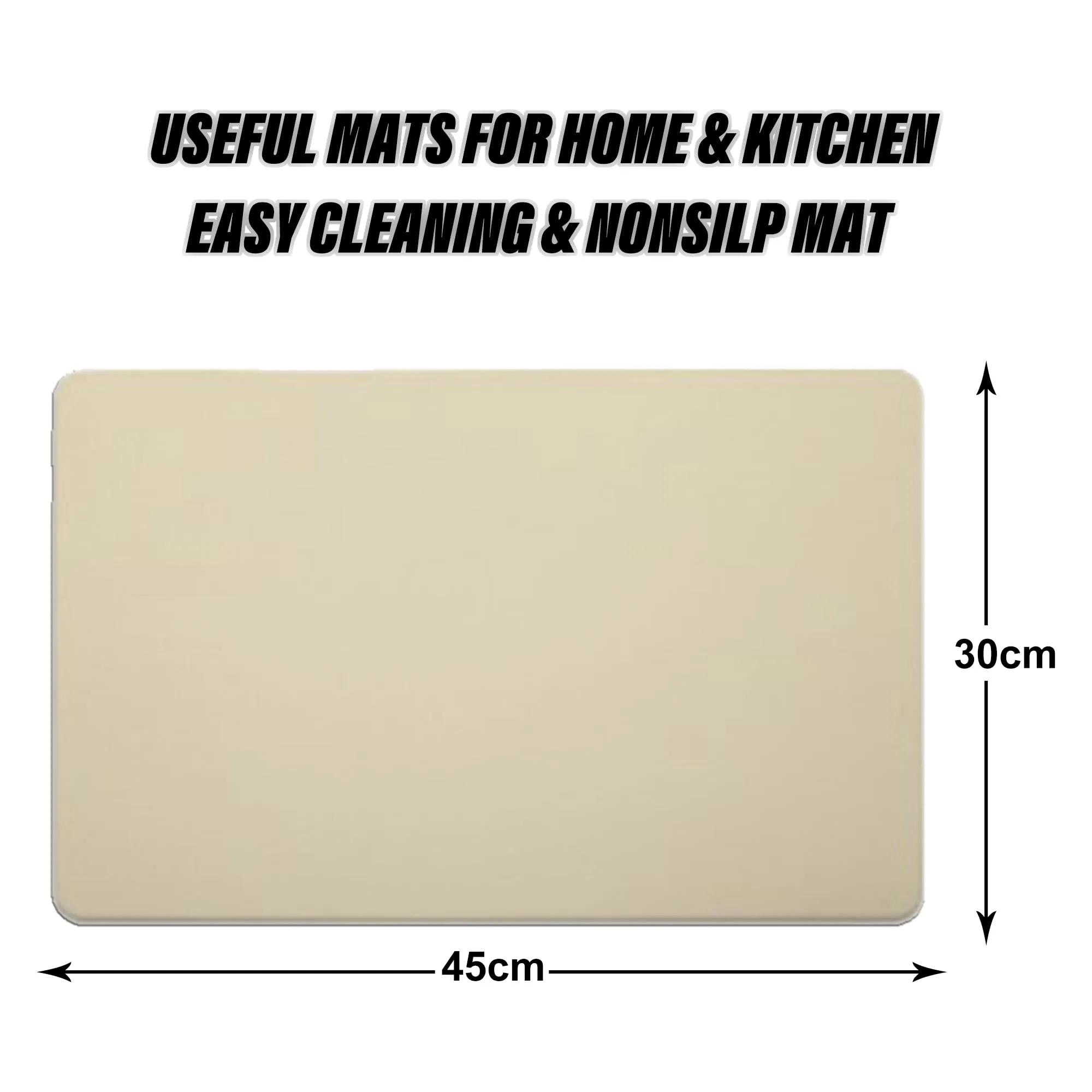 Kuber Industries 30 Pcs Waterproof Dining Table Mats | Anti-Skid Placemats for Food Plates & Hot Pots | for Home & Restaurants - Beige