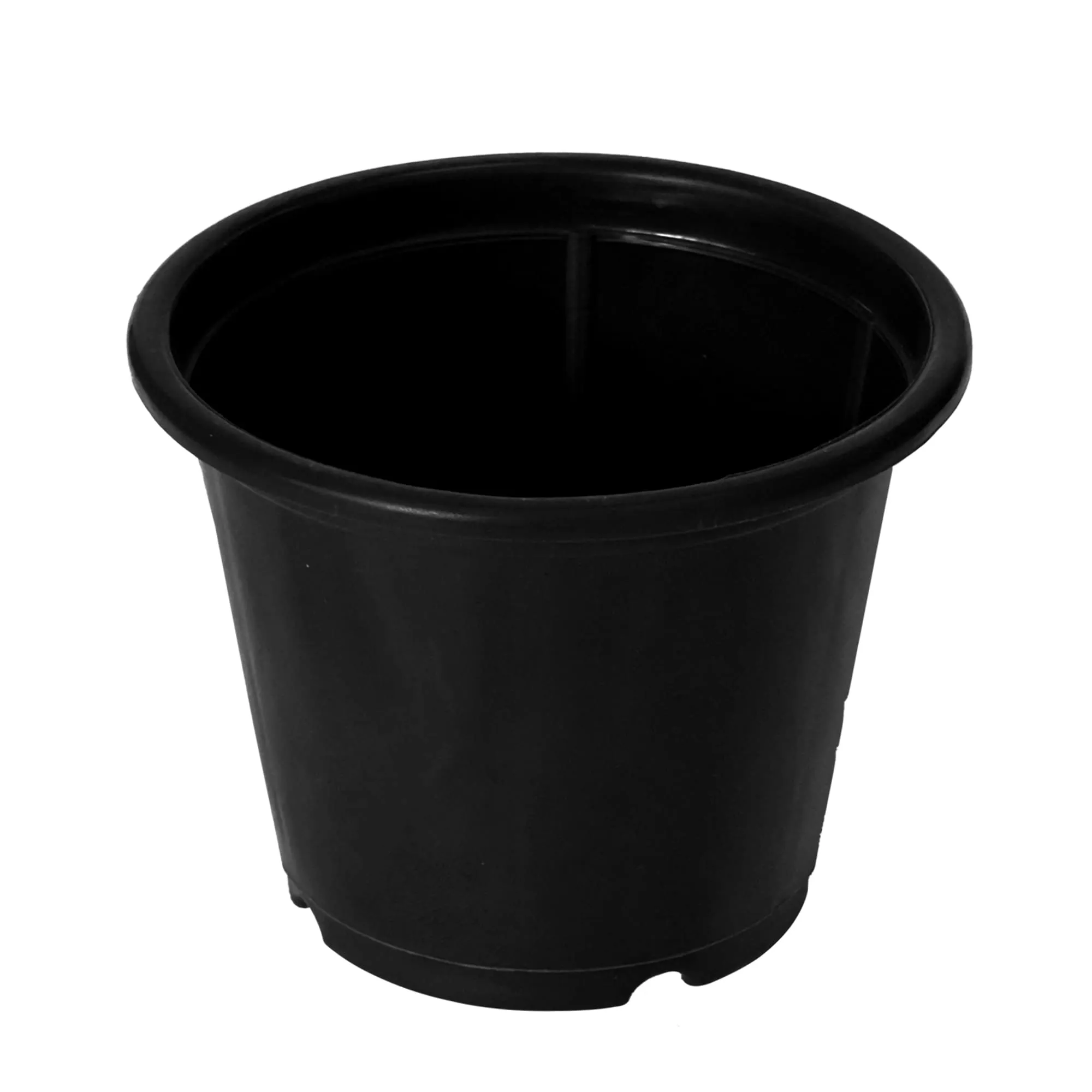 Kuber Industries Durable Plastic Flower Pot|Gamla with Drain Holes for Indoor Home Decor & Outdoor Balcony,Garden,6"x5",Pack of 5 (Black)